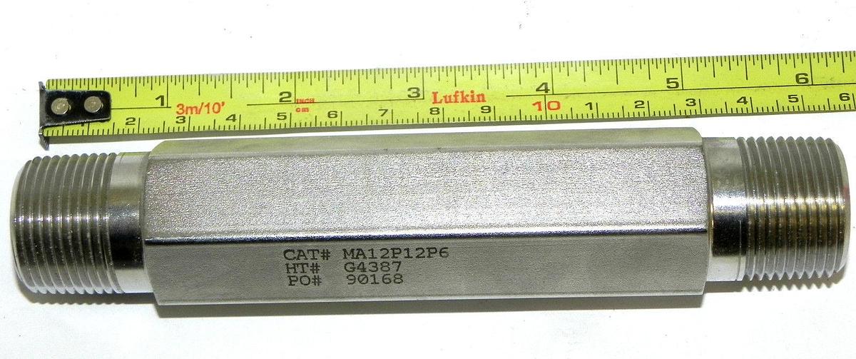 Used NEW BUTECH PRESSURE SYSTEMS MA12P12P6 MALE ADAPTOR HT# G4387