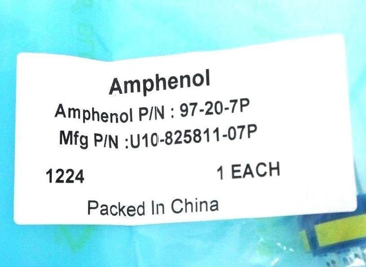 Used LOT OF 4 NEW AMPHENOL 97-20-7P CONNECTORS 8 PIN U10-825811-07P