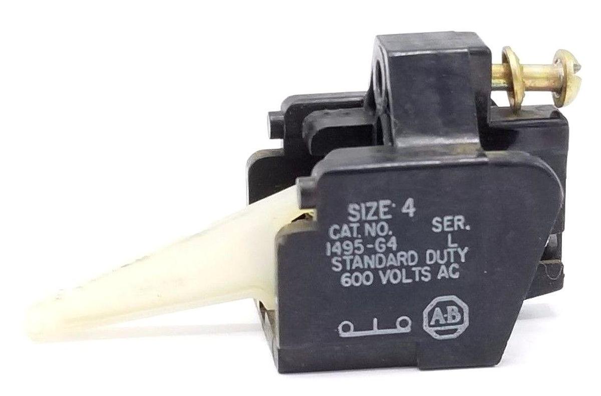 Used ALLEN BRADLEY 1495-G4 AUXILIARY CONTACT 1495G4, SER. L, SIZE 4