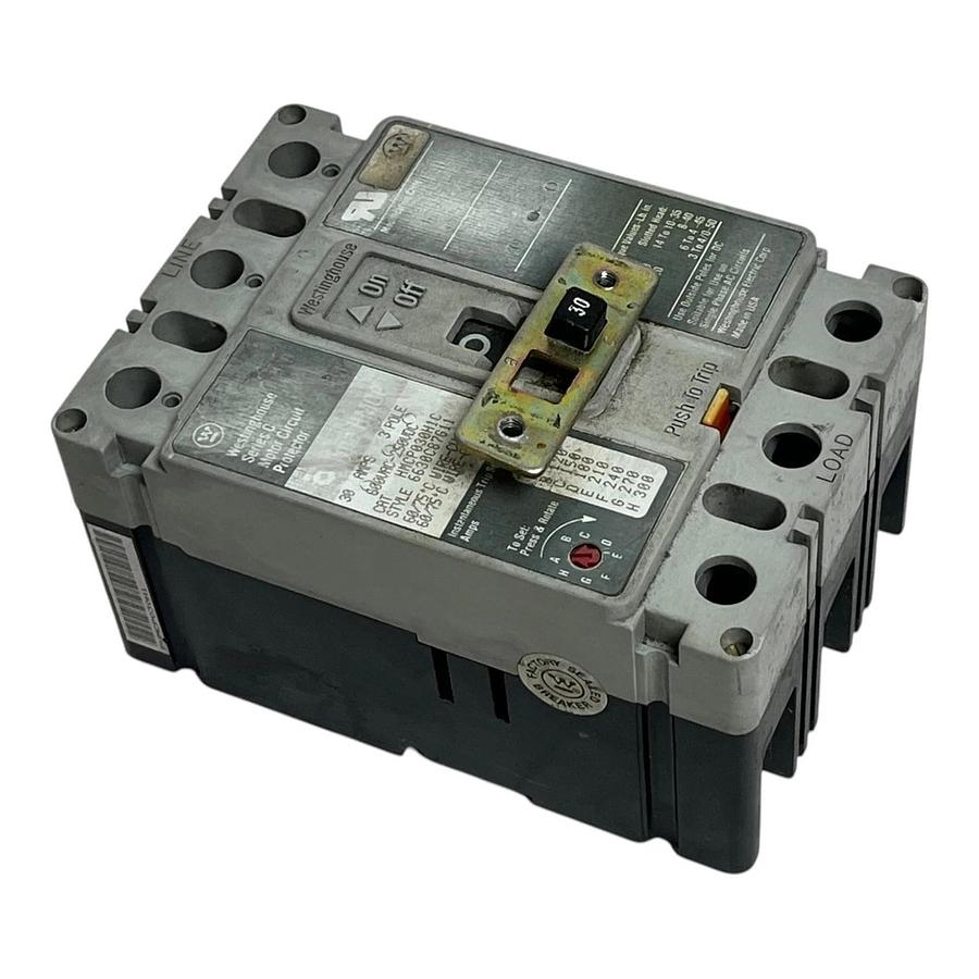 Used Westinghouse HMCP030H1C Motor Circuit Protector Series C 30A 3P 600V Breaker