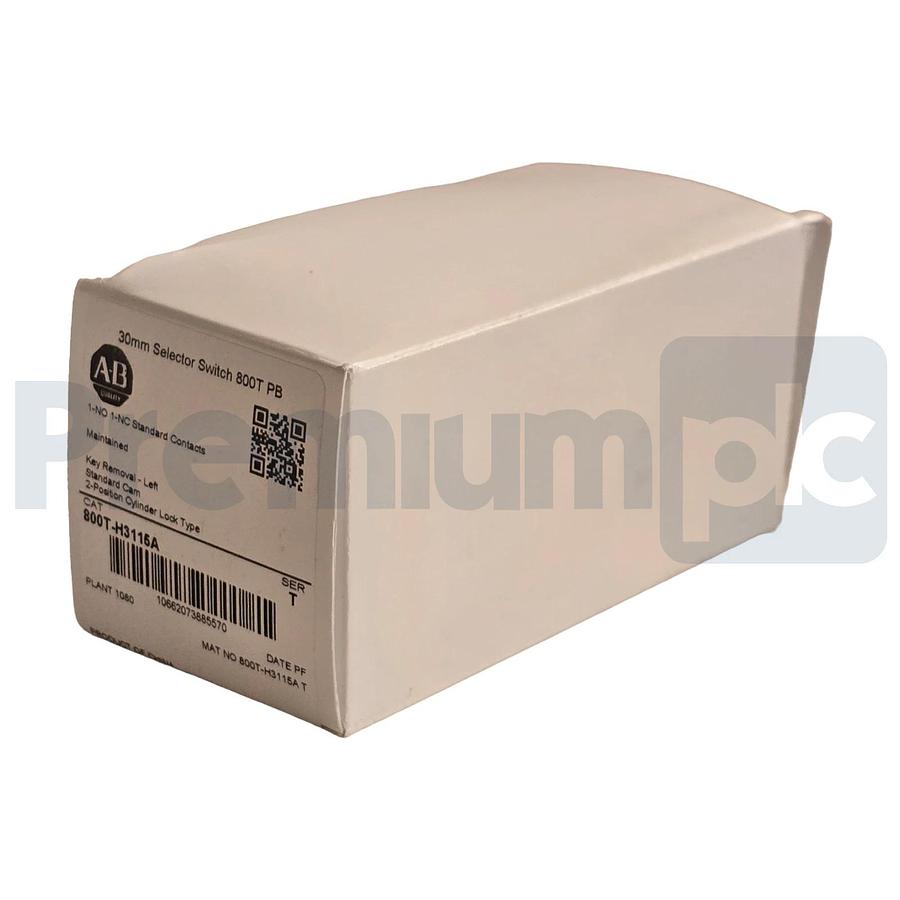 Allen Bradley 800T-H3115A /T 30mm Selector Switch 2-Pos Cylinder Lock 1-NO/1-NC