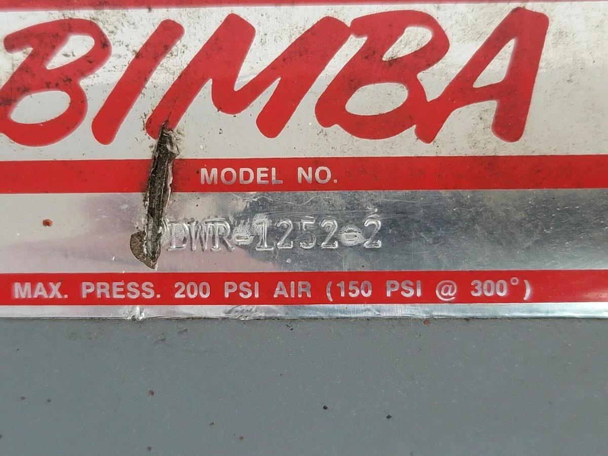 Used BIMBA DWR-1252-2 DOUBLE-WALL CYLINDER 200PSI AIR DWR12522