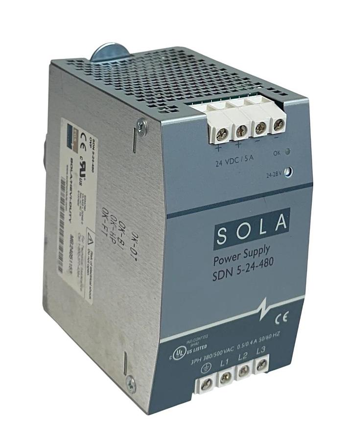 SOLA SDN 5-24-480 / SDN524480 HEVI-DUTY POWER SUPPLY 380/500VAC INPUT 24VDC NSNP