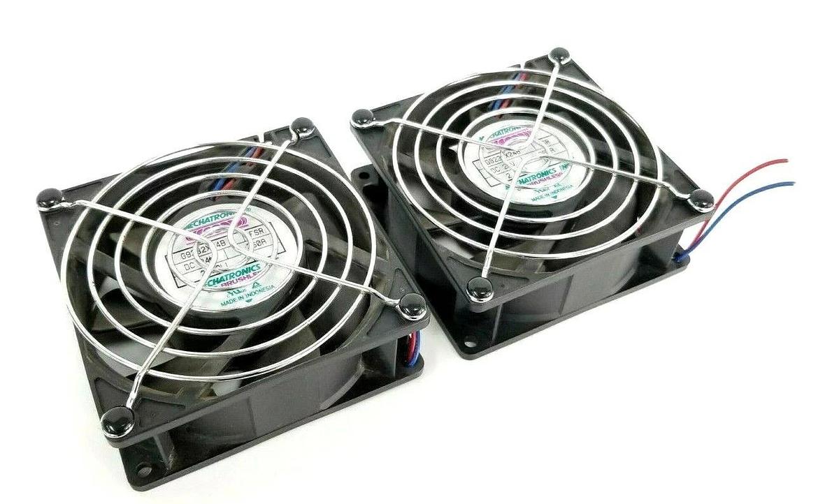 Used LOT OF 2 MECHATRONICS INC. G9232X24B-FSR BRUSHLESS DC FANS 24VDC G9232X24B