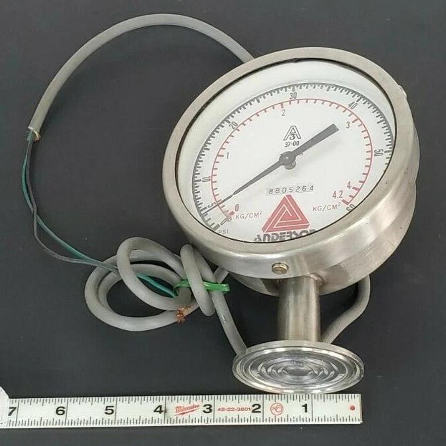 Used ANDERSON 37-00 TYPE S PRESSURE GAUGE 0-60PSI 0-4.2KG/CM^2 8805264