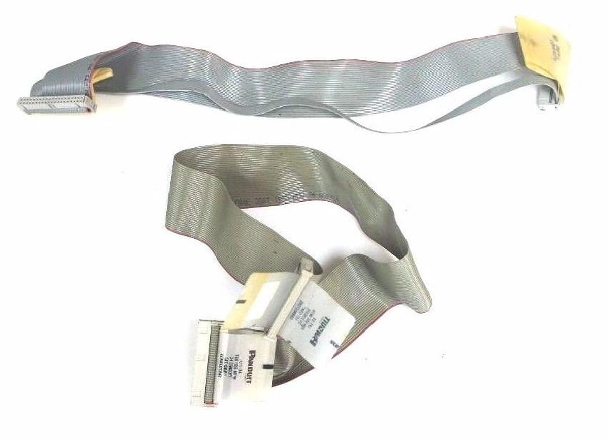 Used LOT OF 2 CONNECTOR RIBBONS PANDUIT LPT-34 AND HEWLETT PACKARD LL83498