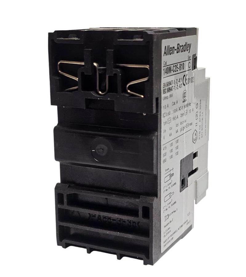 Used ALLEN BRADLEY 140M-C2E-B10 SER. C MOTOR PROTECTION CIRCUIT BREAKER 140MC2EB10