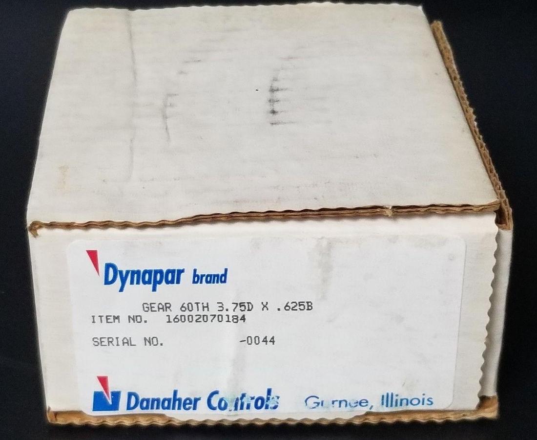 Used BOX OF 2 NEW DANAHER DYNAPAR 16002070184 GEARS, 60 TOOTH, 3.75D X .625B