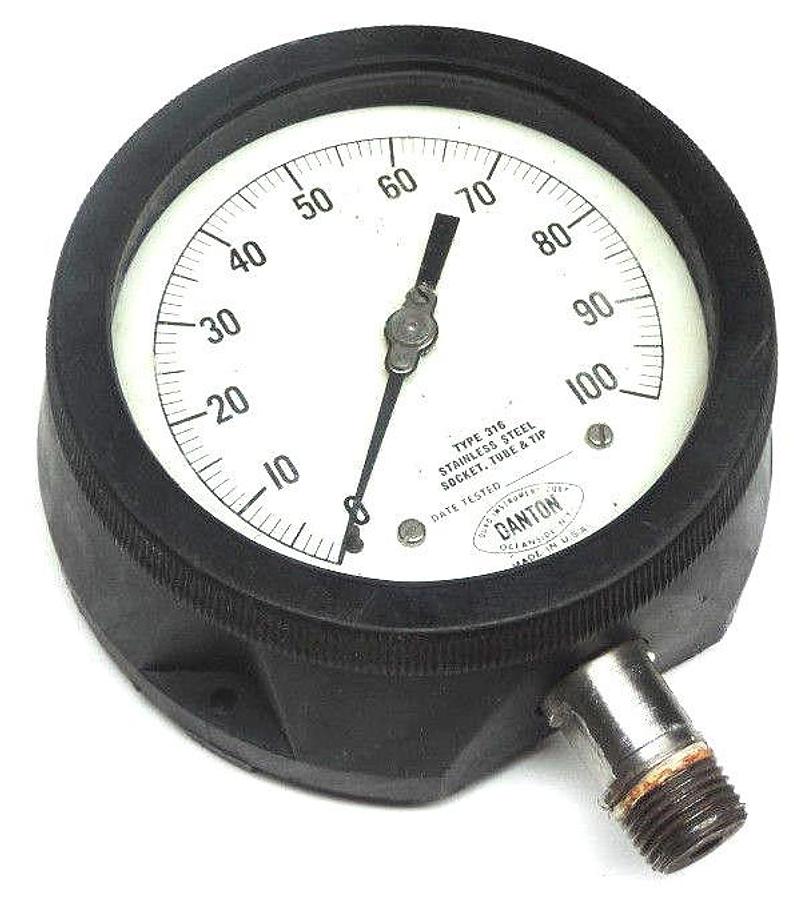 Used DANTON TYPE 316 STAINLESS STEEL SOCKET TUBE & TIP GAUGE 0-100PSI