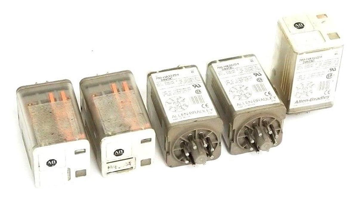Used LOT OF 5 ALLEN BRADLEY 700-HA32Z24 RELAYS 24VDC SER. B, 700HA32Z24