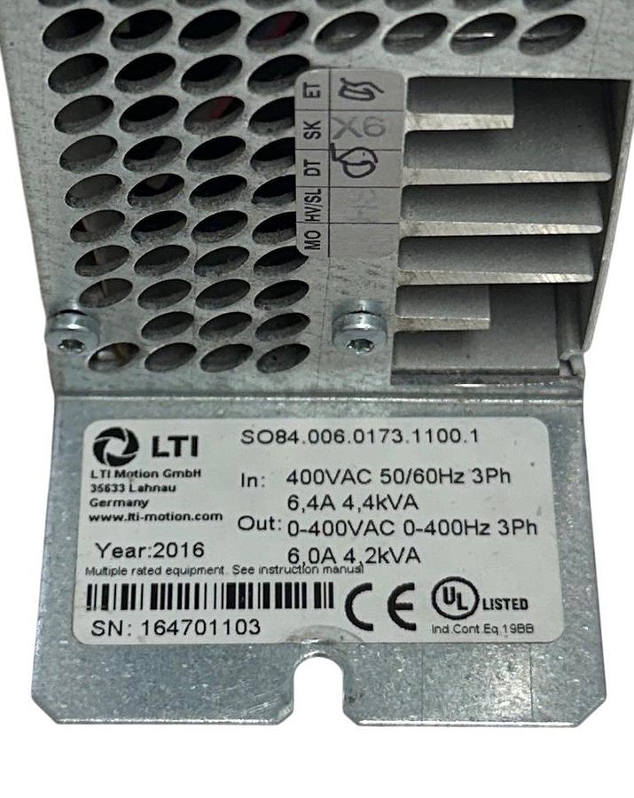 Used LTI MOTION SO84.006.0173.1100.1 / SO84006017311001 ServoOne DRIVE 400VAC USNP