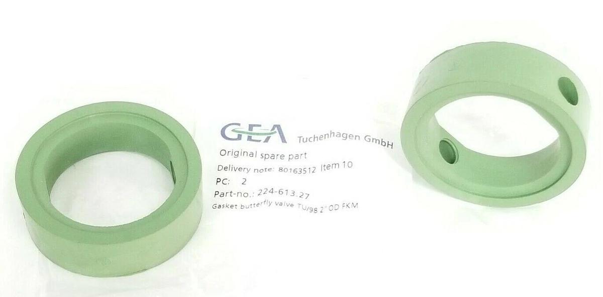 Used LOT OF 2 NEW GEA 224-613.27 GASKETS BUTTERFLY VALVE TU/98 2'' OD FKM