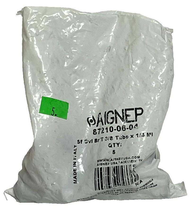 Used QTY: 5 - Aignep 87210-06-04 Swivel Branch Tee 3/8" Tube x 1/4" NPT Uni Thread