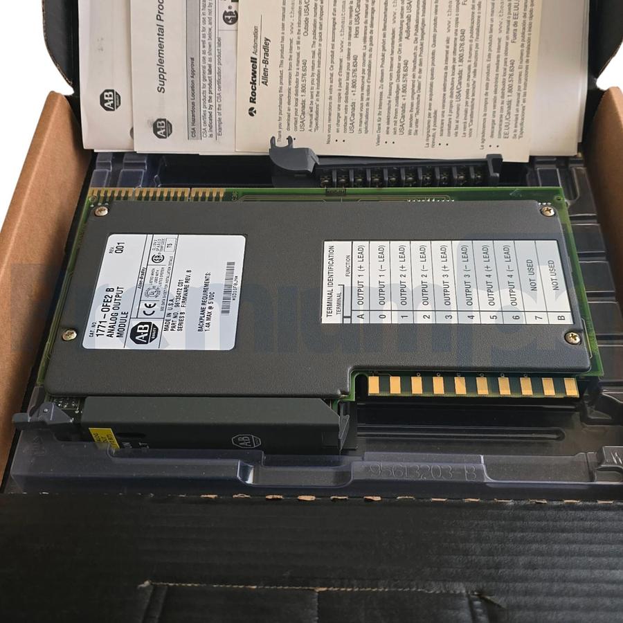 Used ALLEN BRADLEY 1771-OFE2 /B PLC-5 ANALOG OUTPUT MODULE REV. Q01 F/W: B NSMP