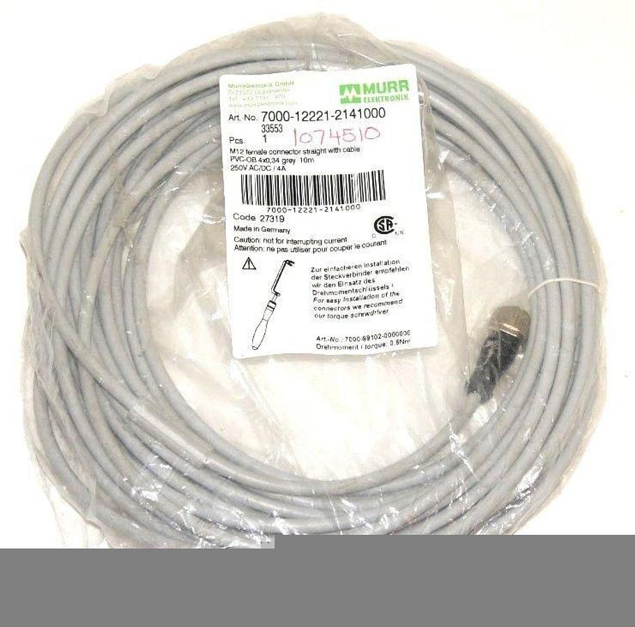 NEW MURR ELEKTRONIK 7000-12221-2141000 M12 FEMALE CONNECTOR 7000122212141000