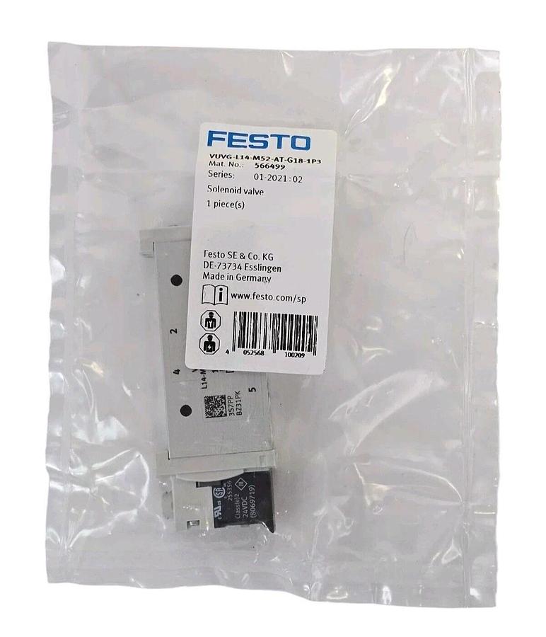 Used NEW FESTO VUVG-L14-M52-AT-G18-1P3 AIR SOLENOID VALVE 566499