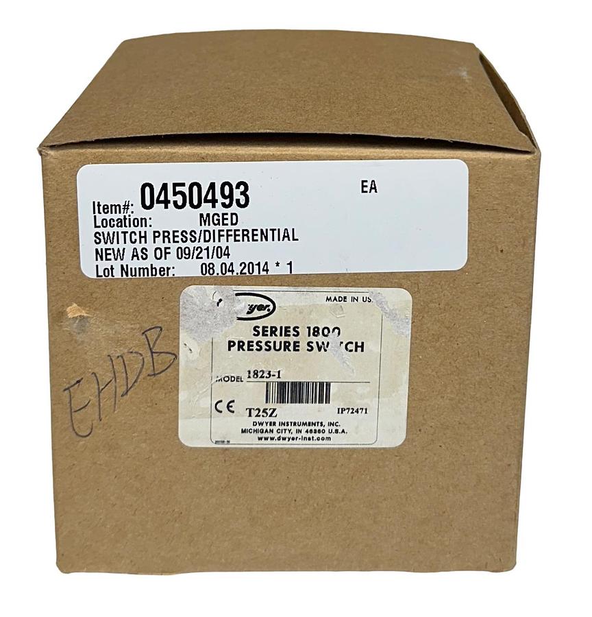 Used DWYER 1823-1 / 18231 SERIES 1800 PRESSURE DIFFERENTIAL SWITCH 125/480VAC NSMP