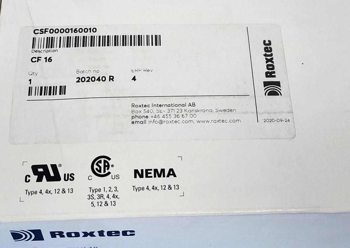 Used NIB ROXTEC CSF0000160010 CABLE FRAME CF16