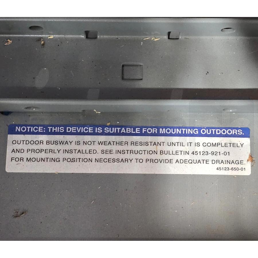 Used Square D COF2540G48PGE I-Line II Feeder Busway Straight 600VAC 4000A 3Ph 4W NEW