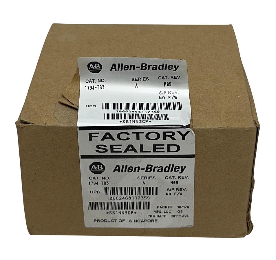 Used ALLEN BRADLEY 1794-TB3 /A Flex I/O TERMINAL BASE SCREW CLAMP OPEN STYLE NSMP