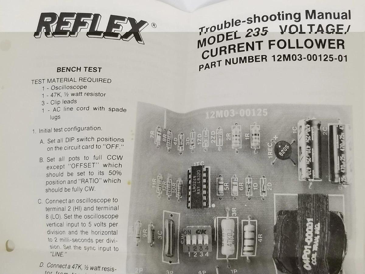 Used NIB REFLEX INC. 12M03-00125 VOLTAGE/CURRENT FOLLOWER BOARD MOD236 12M3-125