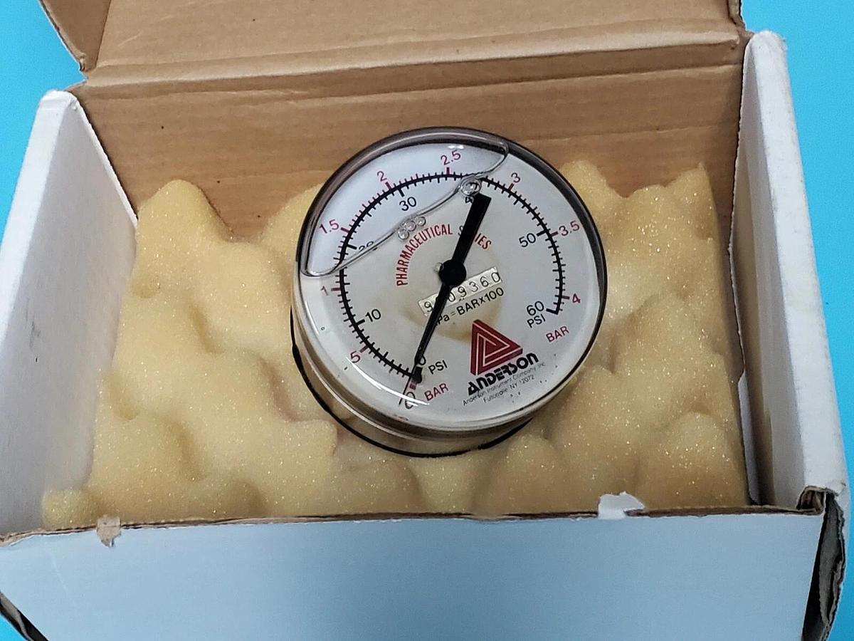 NIB ANDERSON INSTRUMENTS EB069010054144 PHARMACEUTICAL GAUGE 0-60PSI