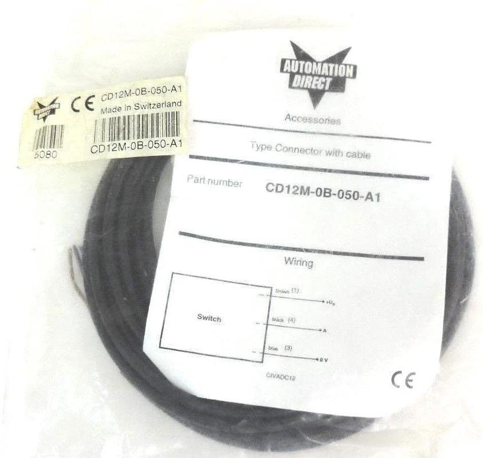 Used NIB AUTOMATION DIRECT CD12M-0B-050-A1 CONNECTOR WITH CABLE CD12M0B0540A1