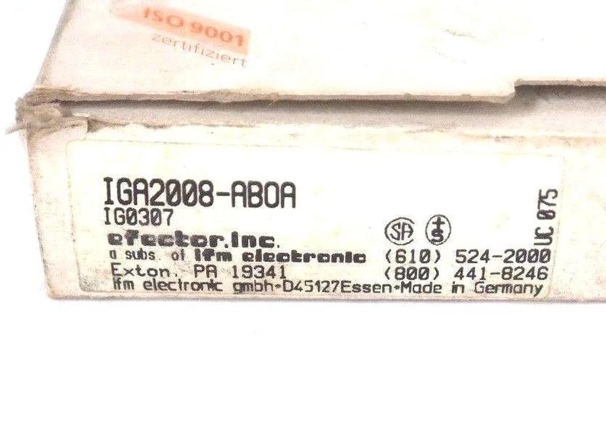 Used NIB IFM EFECTOR IGA2008-ABOA PROXIMITY SENSOR W/ CABLE IG0307, IGA2008AB0A