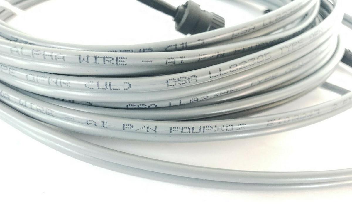 Used NEW ALPHA WIRE FCA822-4.5M ST/ST DUPLEX 4.5M FIBER OPTIC CABLE FDUPX02 OFNR