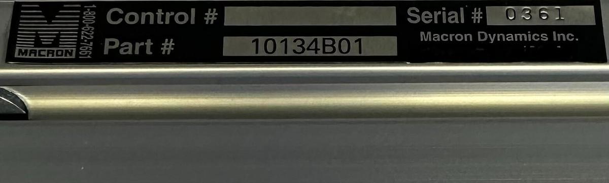 Used NEW MACRON DYNAMICS 10134B01 LINEAR SLIDE ACTUATOR W/ 53.000003 13337781 9000566