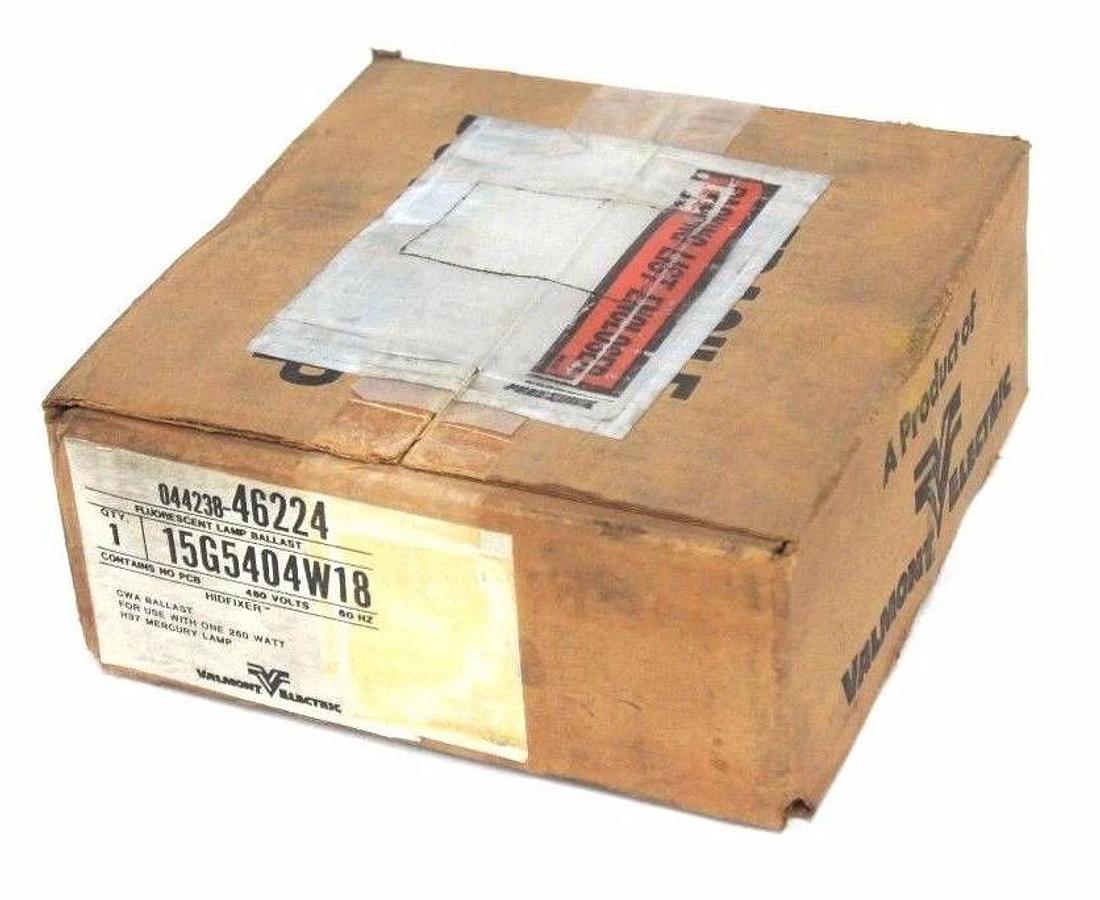 Used NIB VALMONT ELECTRIC 044238-46224 FLUORESCENT LAMP BALLAST, 15G5404W18 480V 60HZ