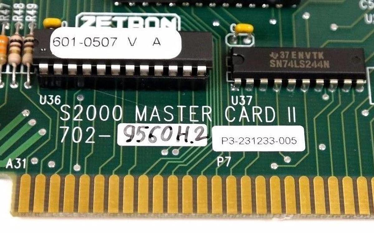Used ZETRON 702-9560 S2000 MASTER CARD II W/709-7544A 7029560 702-9560H.2 7029560H.2