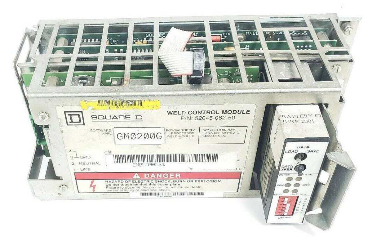 Used SQUARE D 52045-062-50 WELD CONTROL MODULE GM0200G W/ EQ5300 52045-034-50 MEMPACK