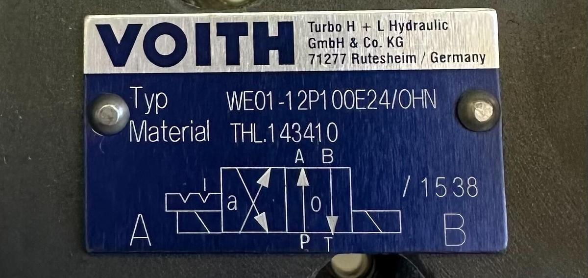 Used NEW VOITH WE01-12P100E24/OHN / WE0112P100E24OHN HYDRAULIC VALVE THL 143410