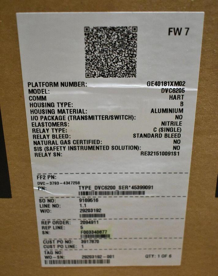 Used FISHER FIELDVUE DVC6205 /DVC6200 DIGITAL VALVE CONTROLLER COMM: HART NSMP