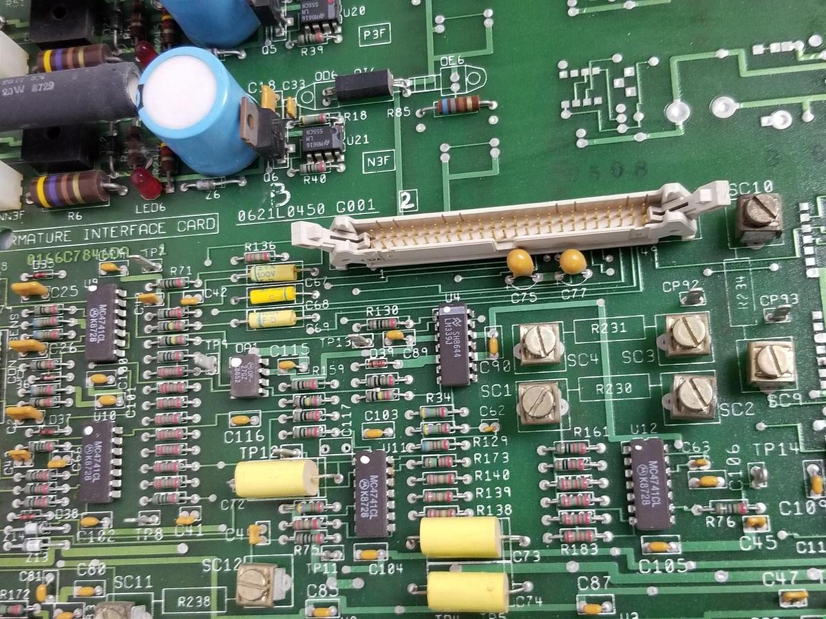 Used GENERAL ELECTRIC 0621L0450-G001 ARMATURE INTERFACE CARD 0166C7846DA-1 (REPAIRED)