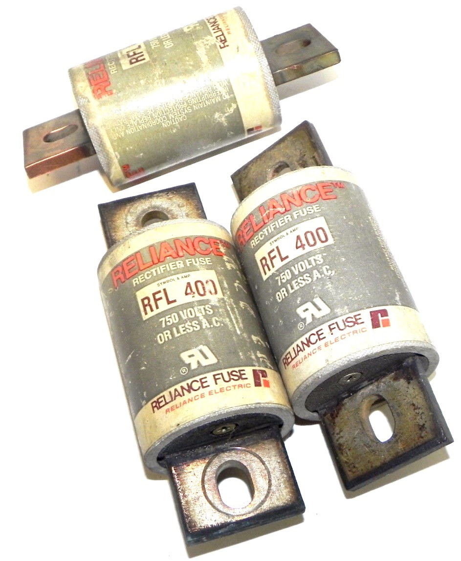 Used LOT OF 3 RELIANCE ELECTRIC RFL400 RECTIFIER FUSES RFL-400