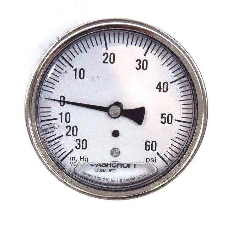 LOT OF 3 NIB ASHCROFT 35-1009-SWL-02B-30IMV&60#-XFF DURALIFE GAUGE SIZE: 3-1/2''