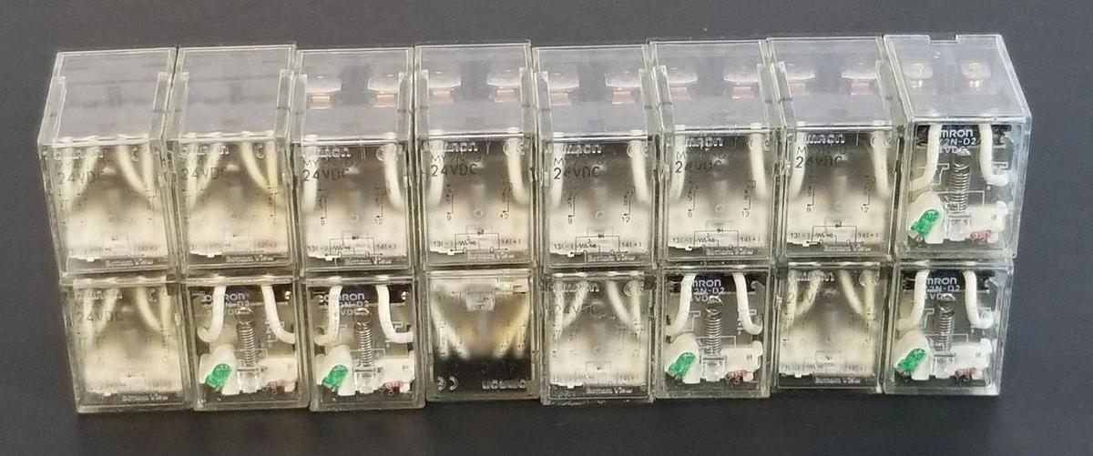 Used LOT OF 16 OMRON LY2N-D2 RELAYS LY2ND2, 24VDC
