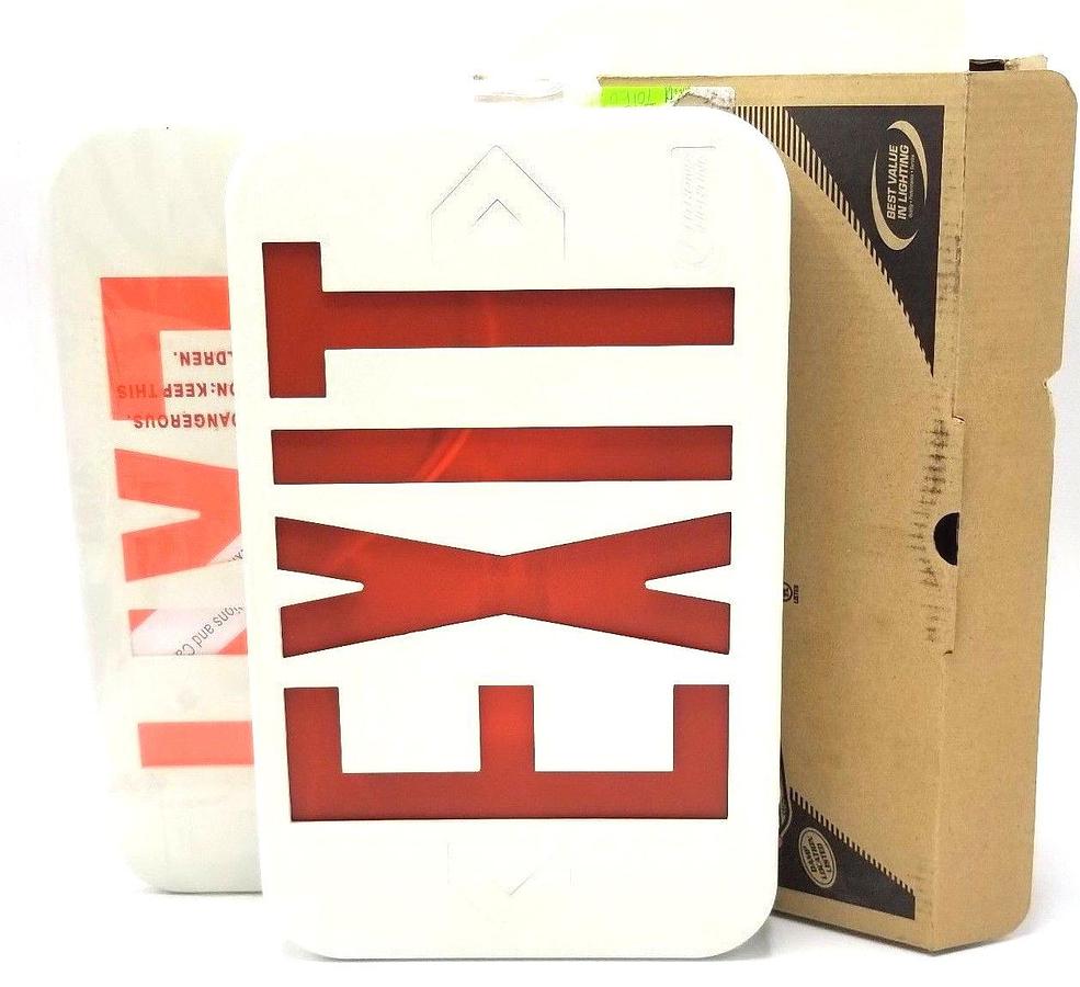 Used NIB LITHONIA LIGHTING EXR LED EL M6 EXIT SIGN