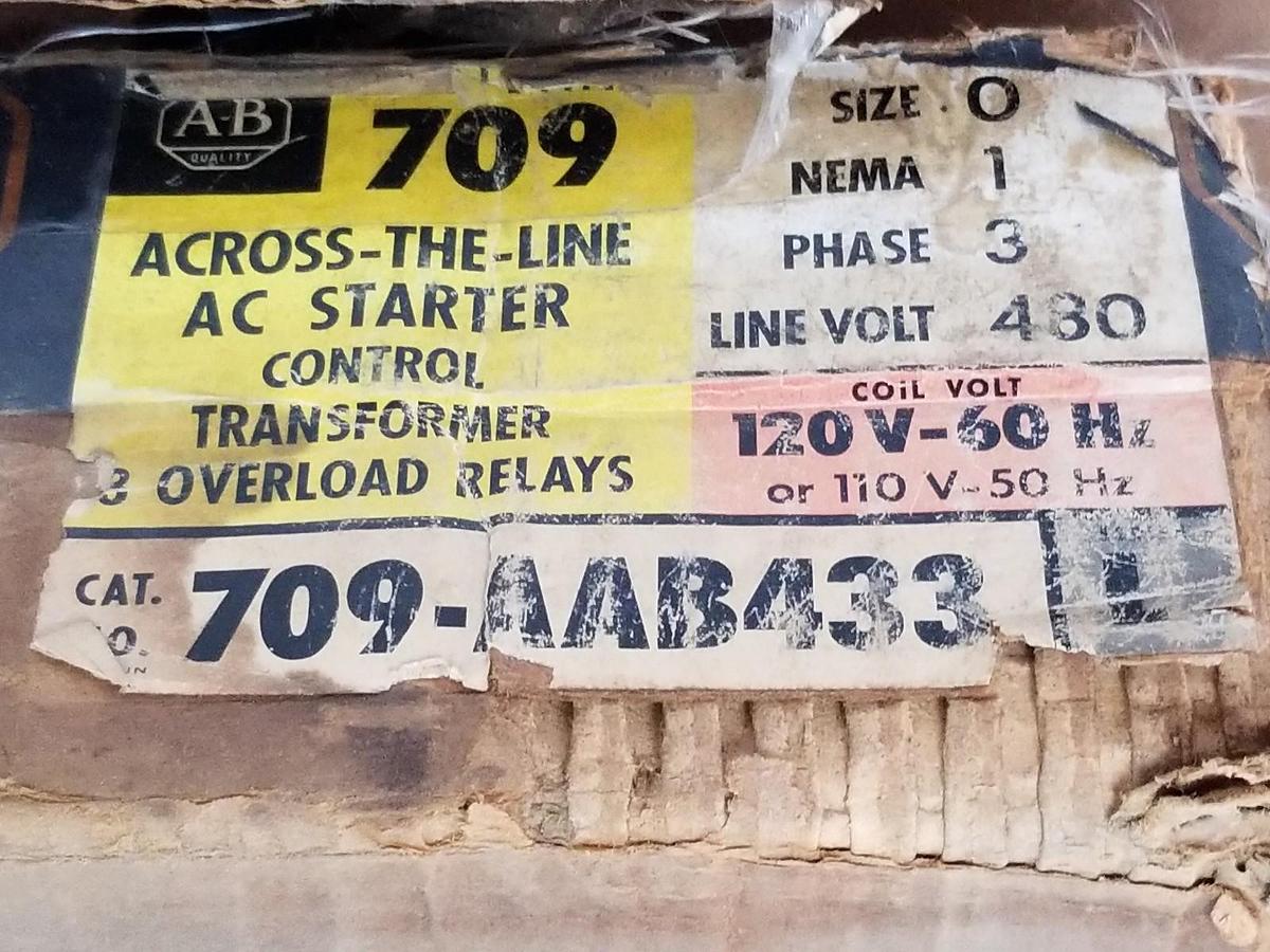 Used NIB ALLEN BRADLEY 709-AAB433 STARTER SER. L 709-A0D103 , 70A86 120V, 60HZ
