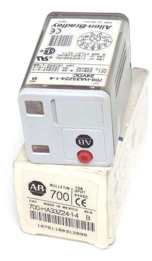 Used NIB ALLEN BRADLEY 700-HA33Z2-4-1-4 RELAY 700-HA33Z2414, SER. B