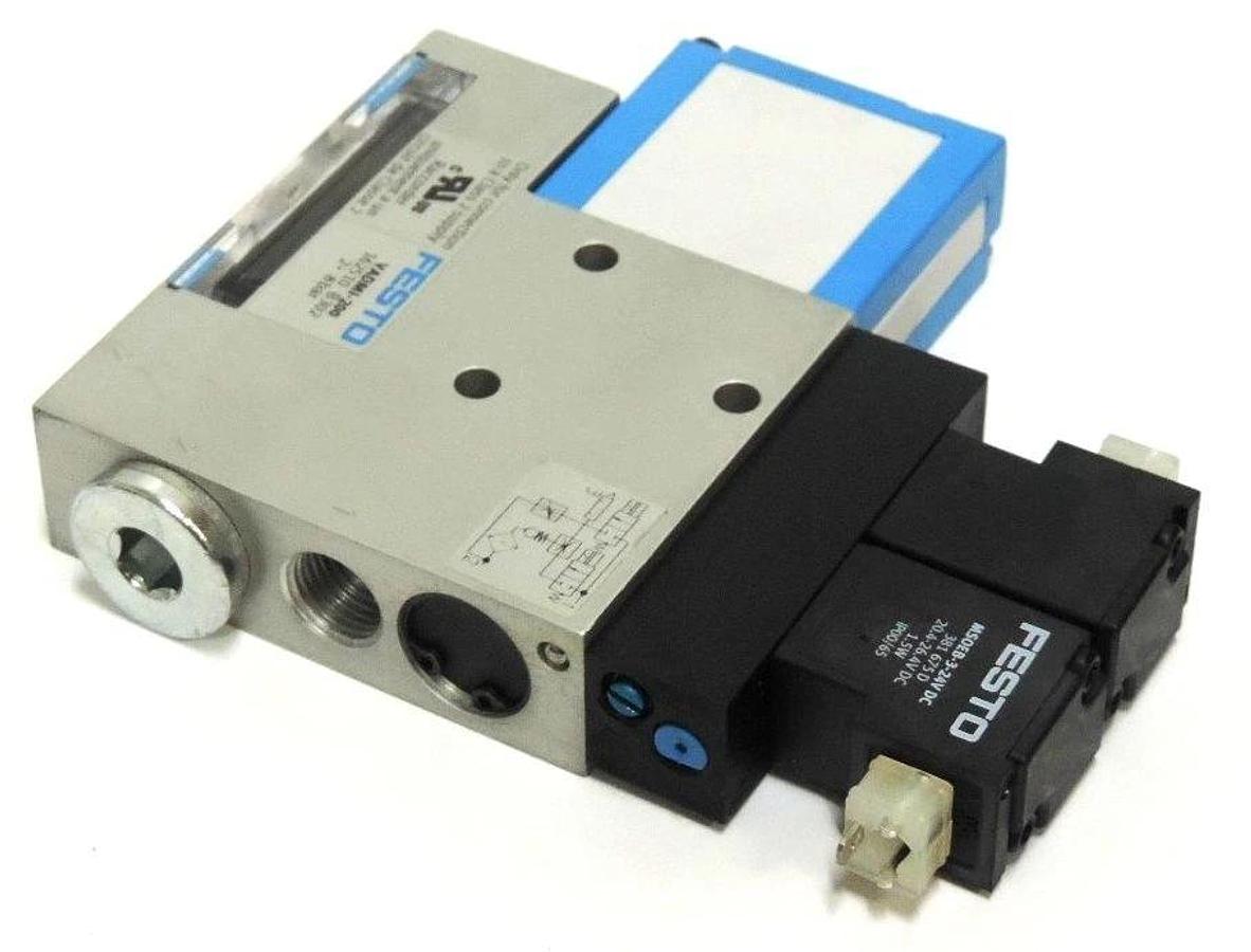 Used NIB FESTO ELECTRIC VADMI-200 VACUUM GENERATOR WITH MS0EB-3-24V DC COILS