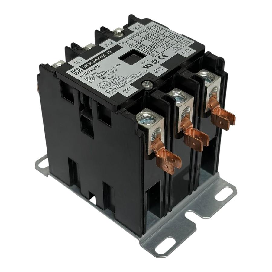 Square D 8910DPA43V09 Definite Purpose Contactor 3 Pole 40A FLA 50A Res 240V