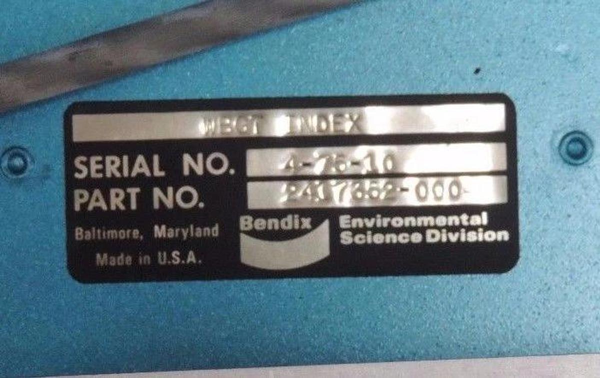 Used BENDIX WBGT HEAT STRESS MONITOR PART NO 2417352-0004 W/ WET BULB GLOBE