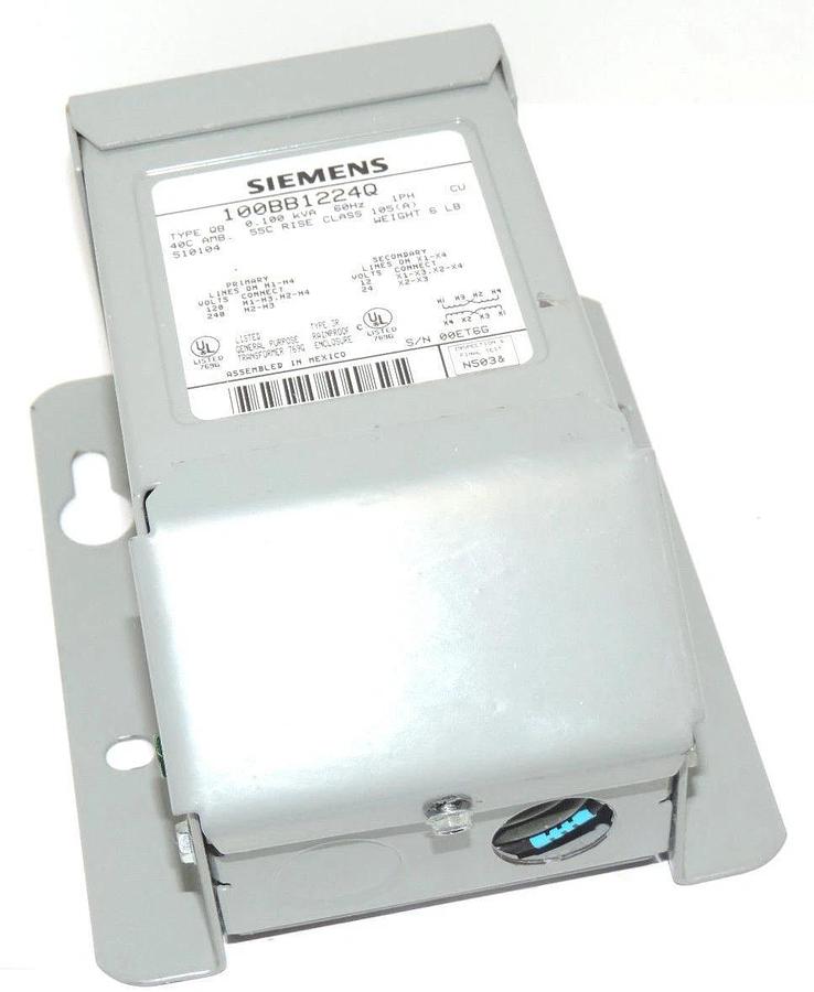 Used SIEMENS 100BB1224Q BUCK-BOOST TRANSFORMER TYPE: QB, 0.100 KVA, 60HZ, 1PH