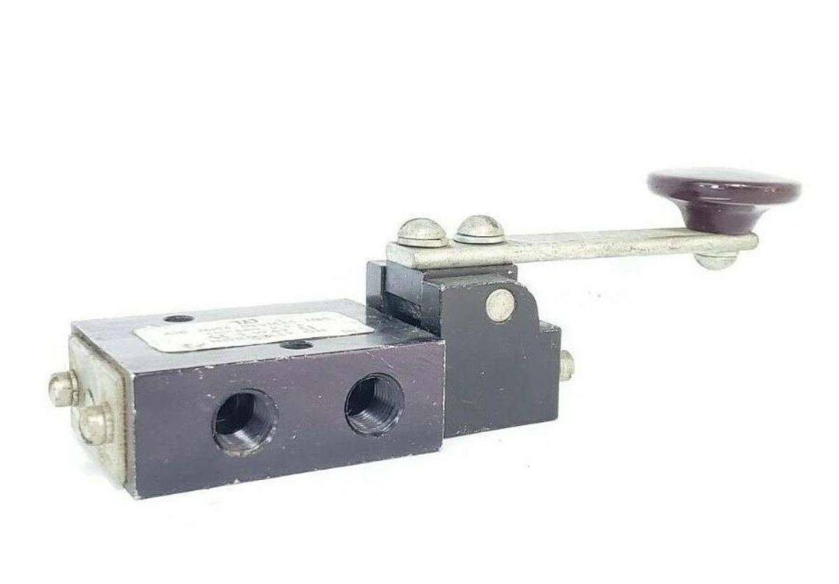 Used AIR-MITE 3-WAY SOLENOID VALVE WITH LEVER HANDLE