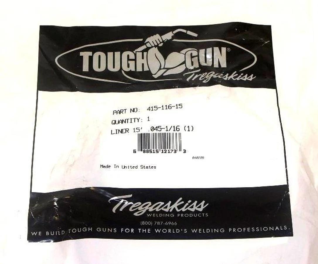 Used LOT OF 2 NEW TREGASKISS 415-116-15 WIRE CONDUIT, LINER 15' FOR .045"-1/16" WIRE