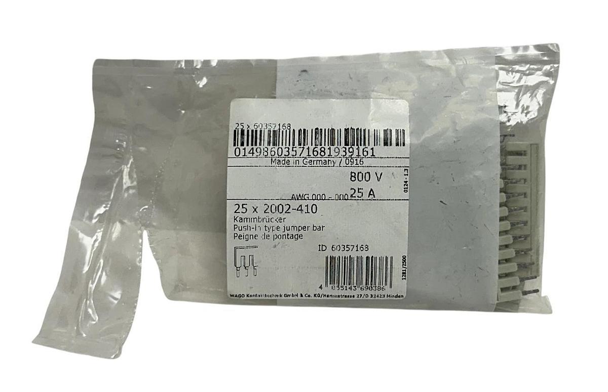 16 WAGO 2002-410 / 60357168 TOPJOB S 10-WAY SIDE JUMPERS PUSH-IN 25A 800V NSMP