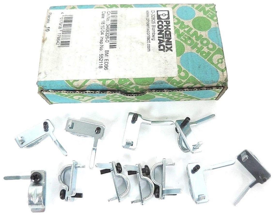 Used BOX OF 11 NEW PHOENIX CONTACT ME-SAS CONNECTOR CLAMPS ORDER NO. 2853899